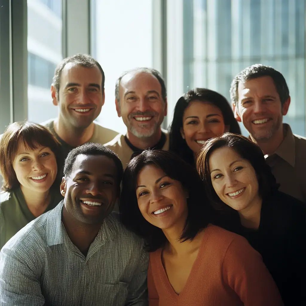 Group of people in various ethnicities and genders